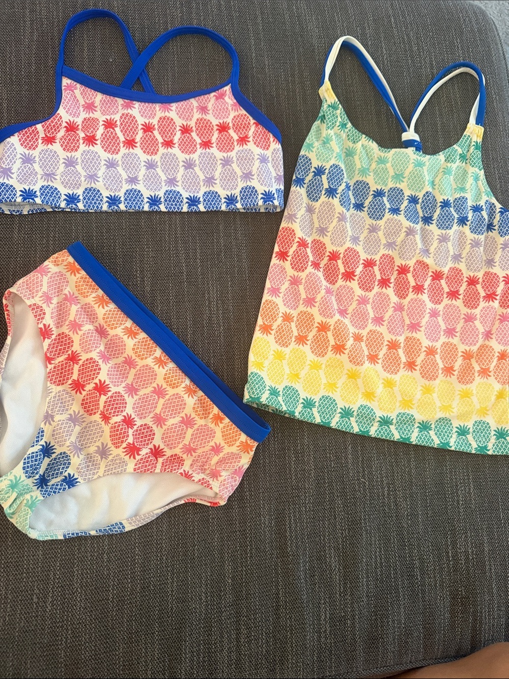 Mini Boden Girls' Rainbow Pineapple Swim Set 7-8yr